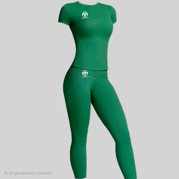 Chill & Conquer Lounge Set in green, showcasing form-fitting design and athleisure style for ultimate comfort and flexibility.